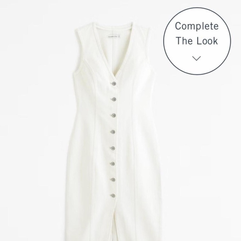 Abercrombie & Fitch Vest Dress – White Denim XL NWT